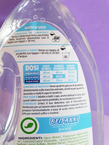 Detersivo lavatrice ecologico BEIPANNI. da 1L